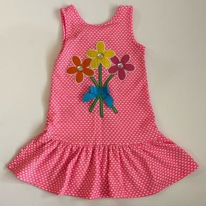 Youngland pink white dress top girls size 4